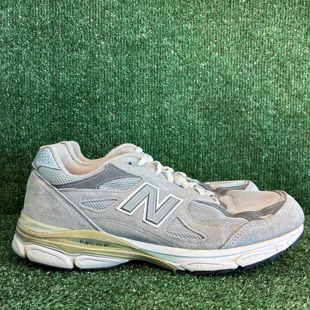New Balance 990v3 Suede Mesh Athletic Running Shoe Grey Mens 13 2E Wide USA Made